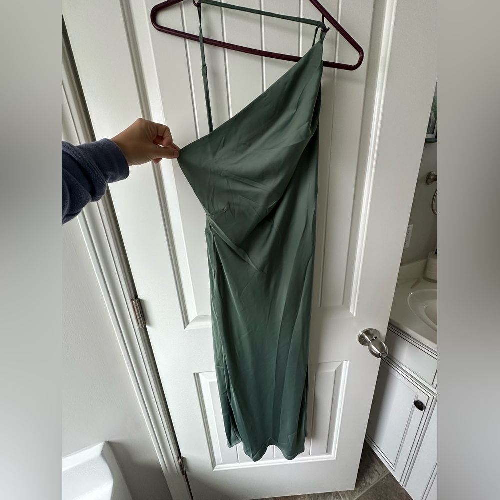 Army Green Satin Dress